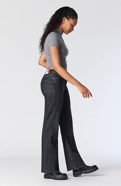 Women Wide leg Straight Fit Charcol Jeans – BLUELOCKINDIA