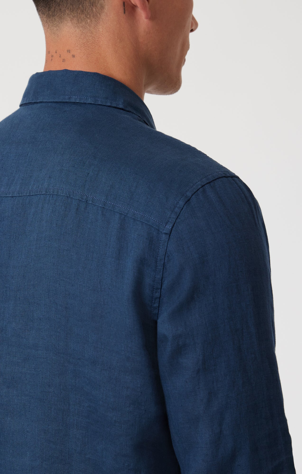LINEN BUTTON-UP SHIRT IN MOONLIT OCEAN - Mavi Jeans