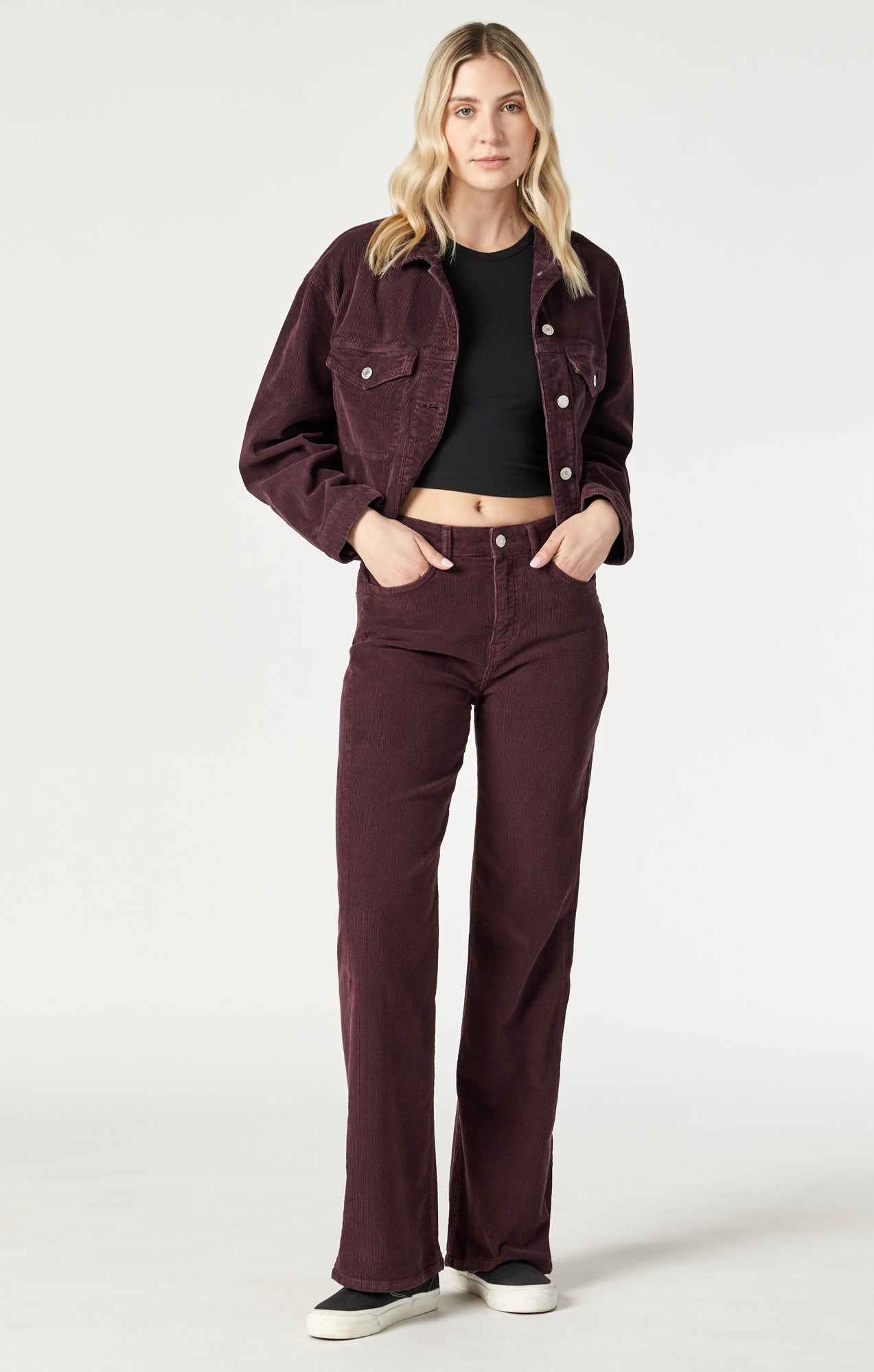 VICTORIA WIDE LEG IN MAHOGANY CORD - Mavi Jeans