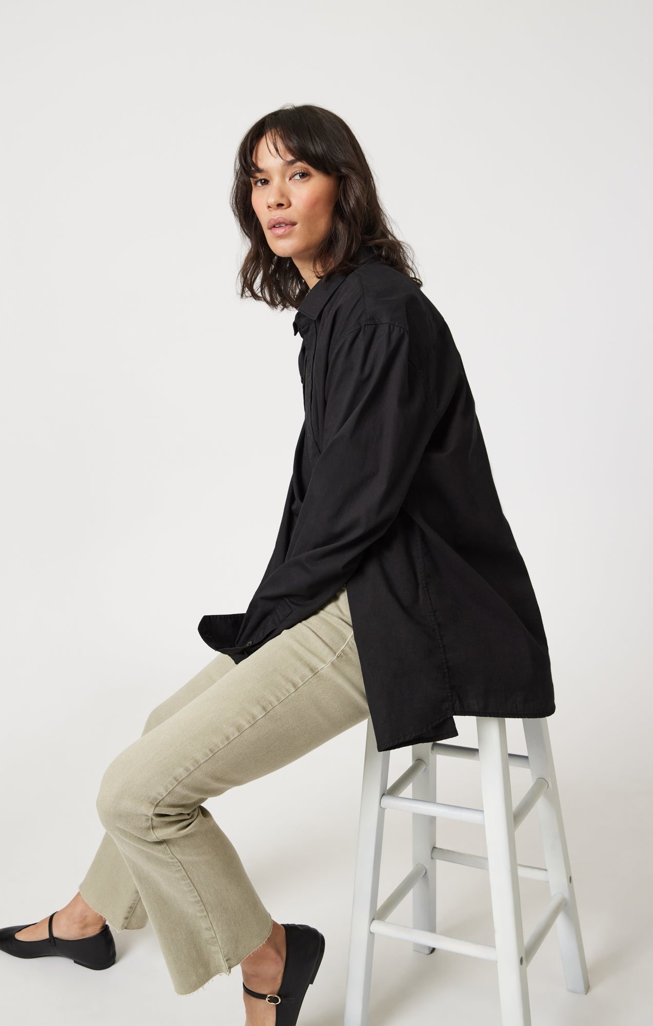 ANIKA CROPPED FLARE IN GREEN FLEX BLUE - Mavi Jeans