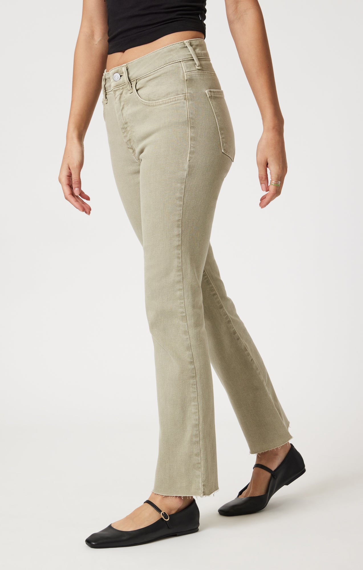 ANIKA CROPPED FLARE IN GREEN FLEX BLUE - Mavi Jeans