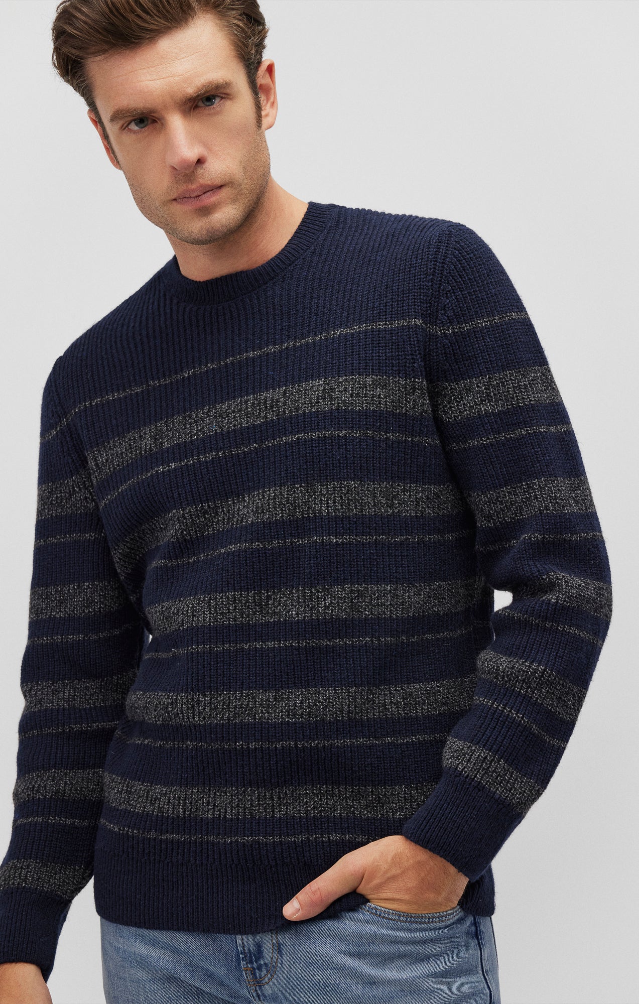 CREW NECK SWEATER IN TOTAL ECLIPSE - Mavi Jeans