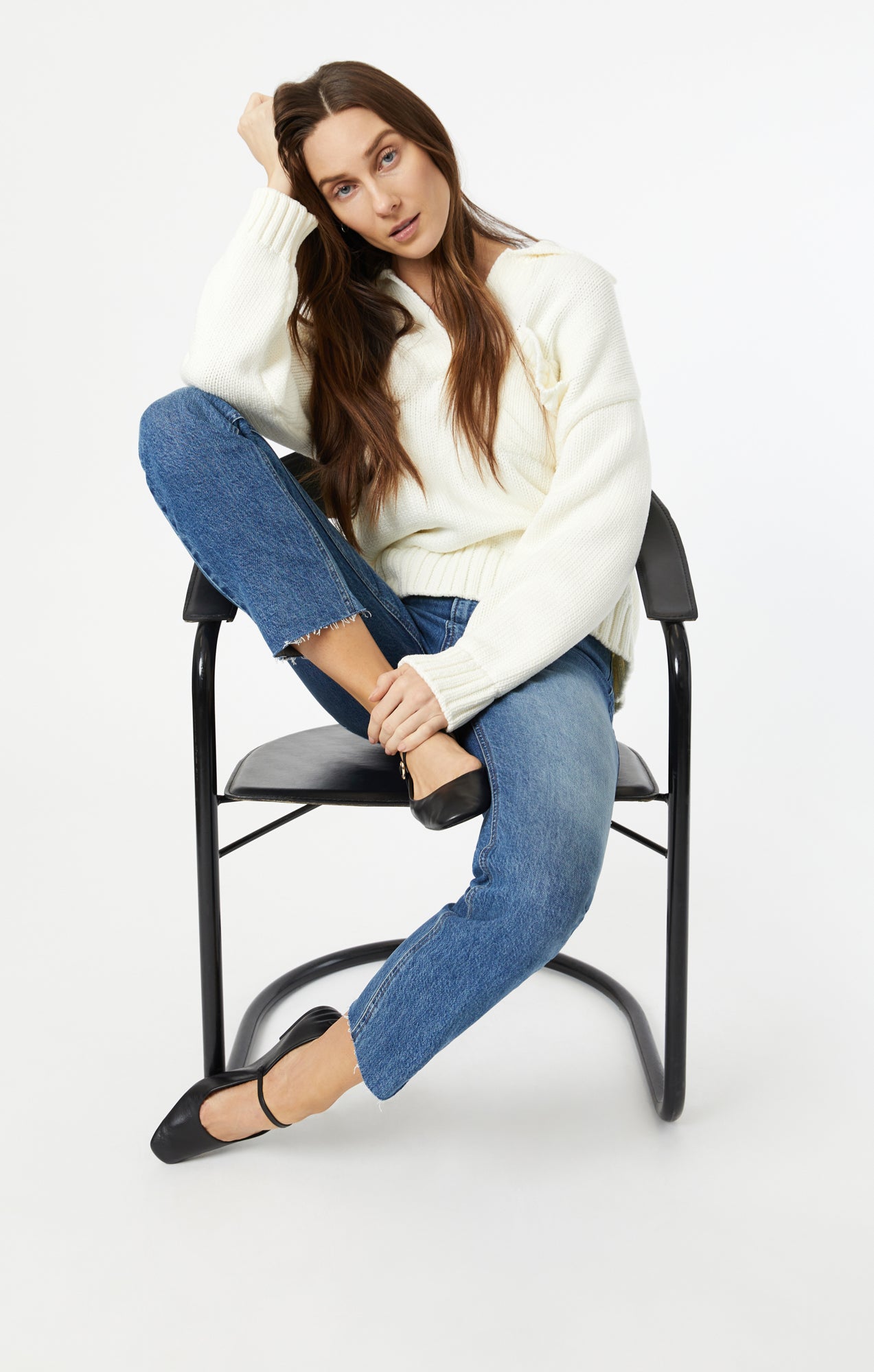 VIOLA STRAIGHT LEG IN DARK BRUSHED RECYCLED BLUE - Mavi Jeans