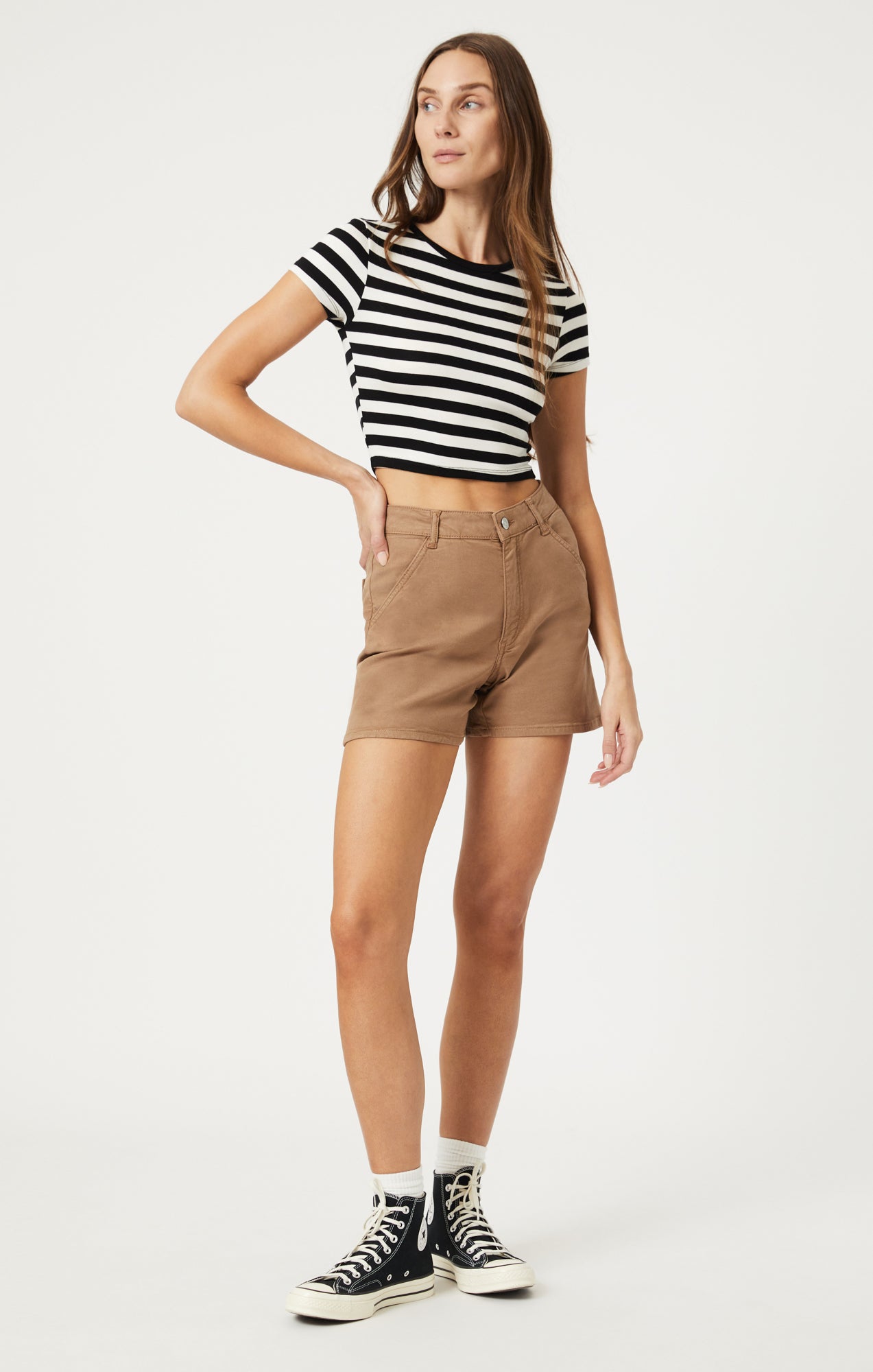 KYLIE SHORTS IN TIGER'S EYE LUXE TWILL - Mavi Jeans