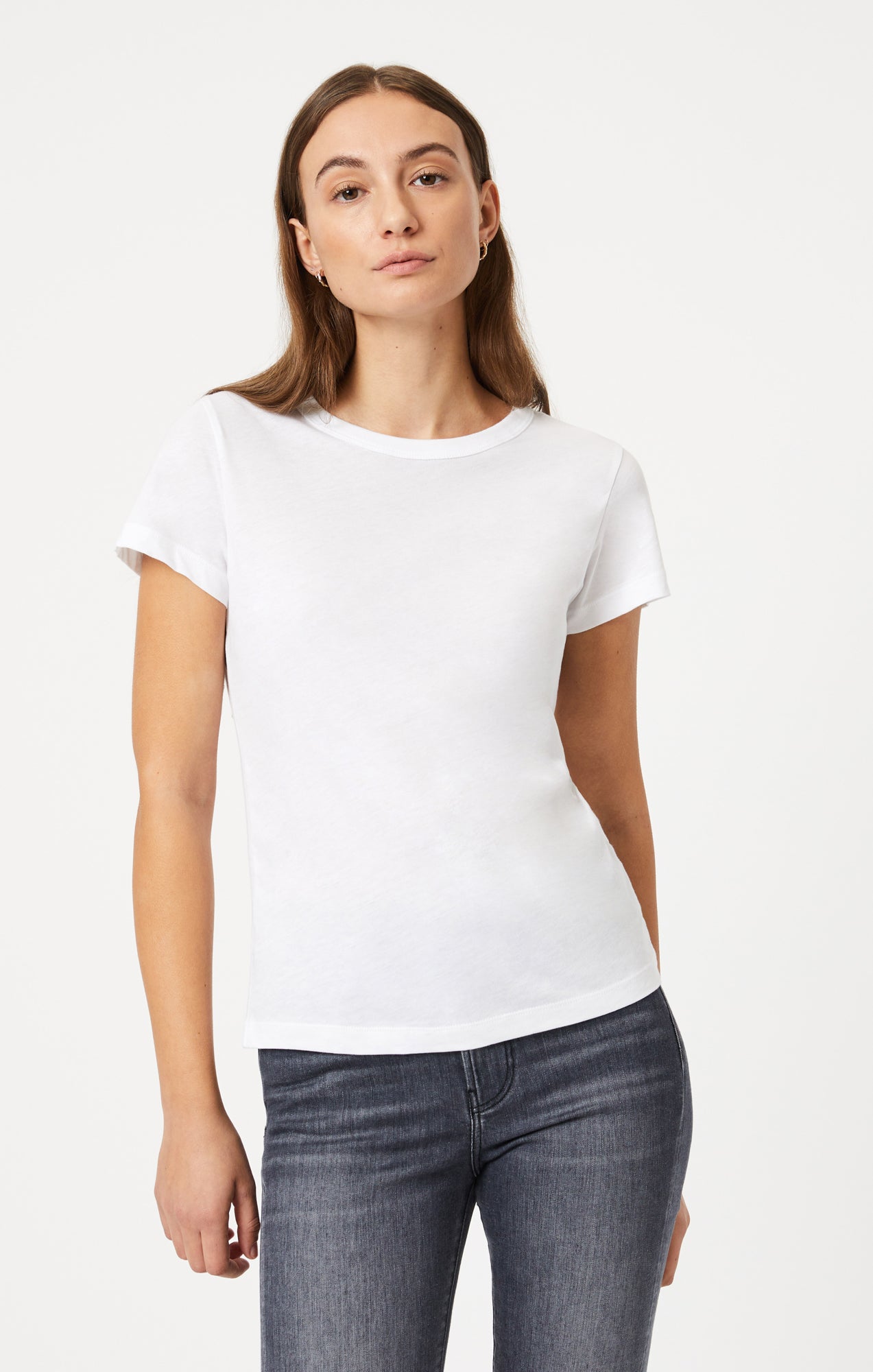 Mavi Women's Slim Crew Neck T-Shirt In White