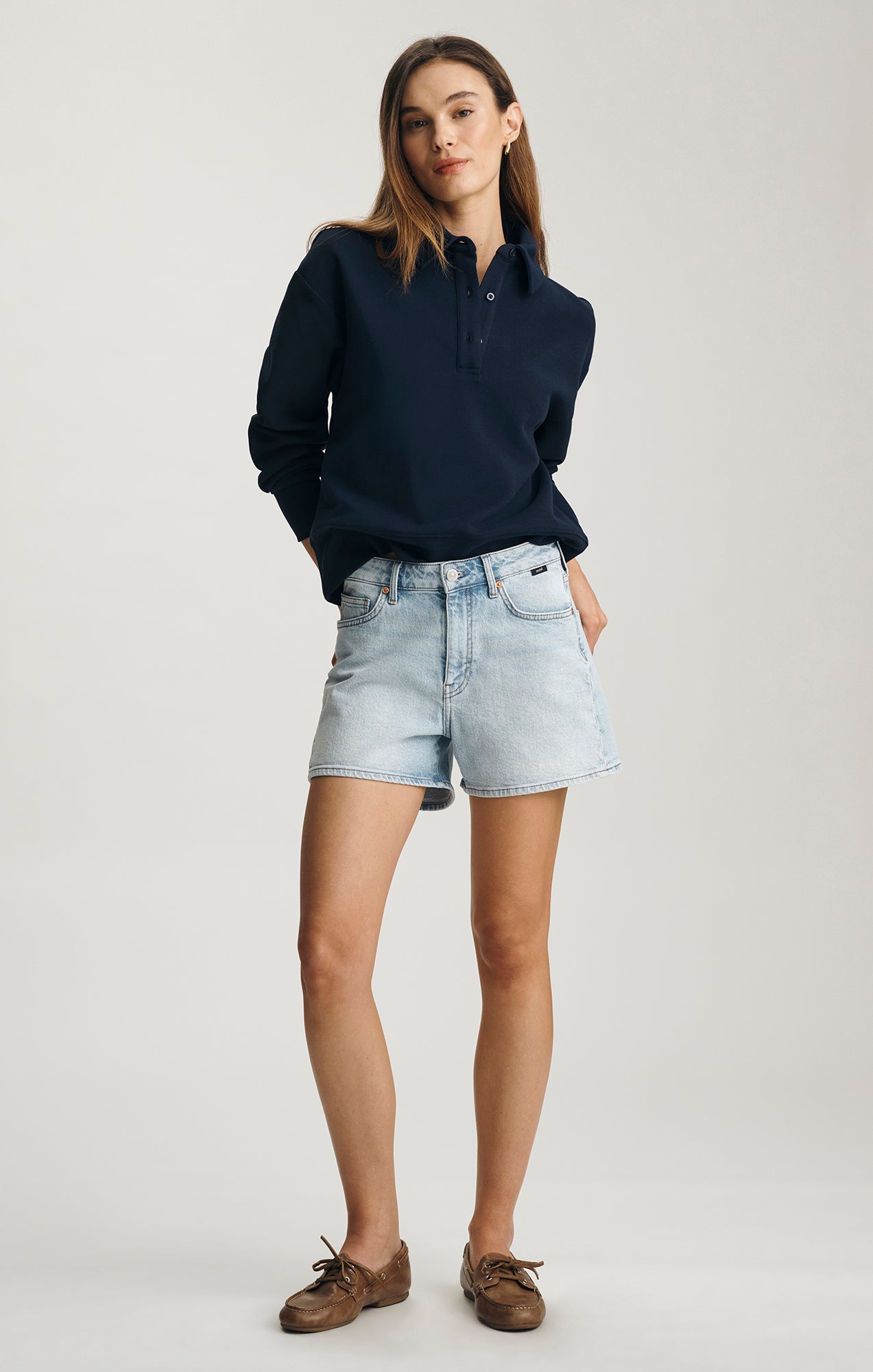 Mavi Women's Heidi Straight Leg Shorts In Light Brushed Classic