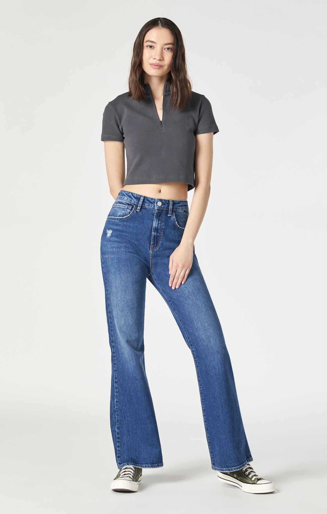 ASOS DESIGN Tall flared jeans in dark blue