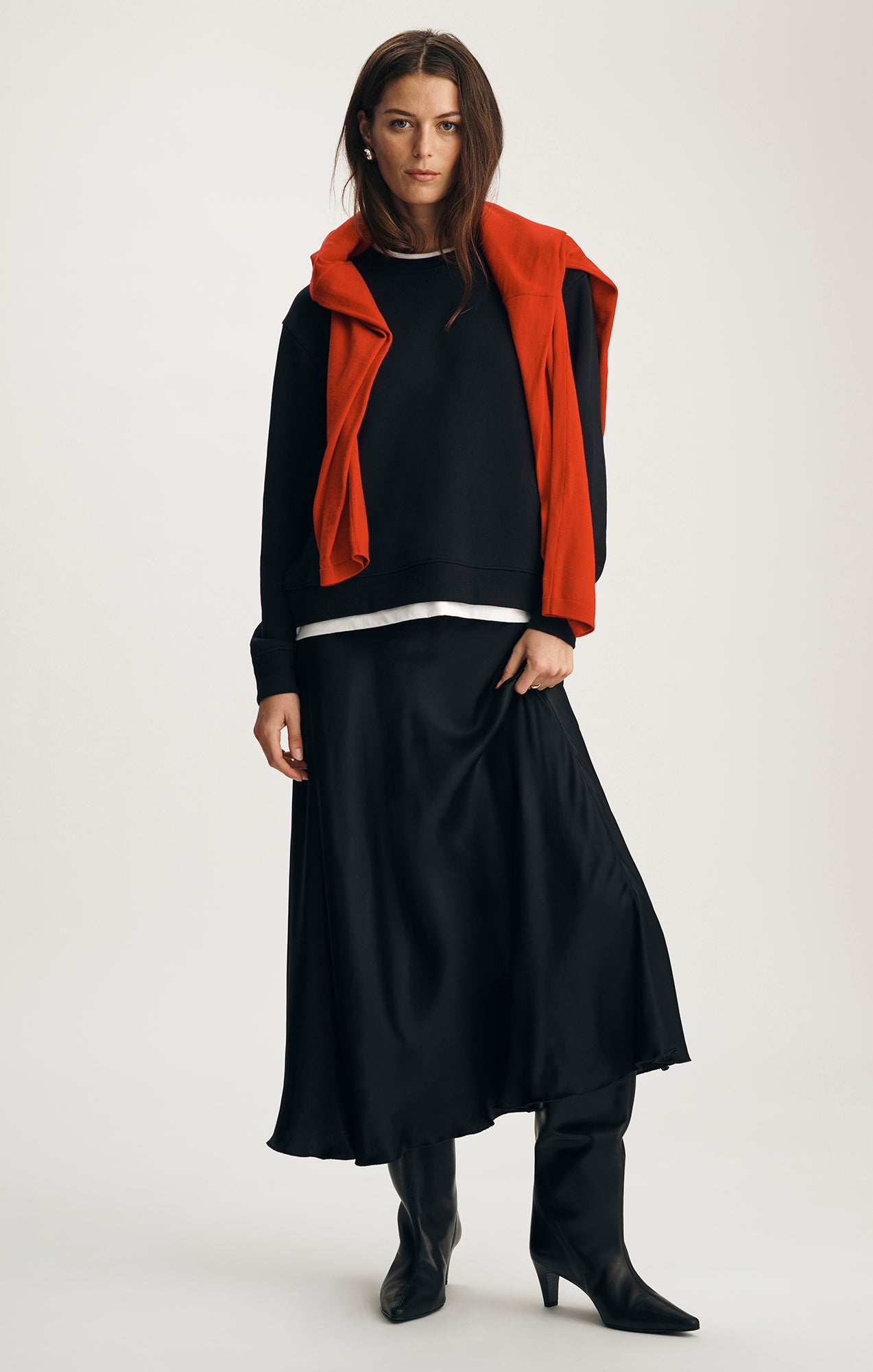 Mavi Women's Satin Midi Skirt In Black – Mavi Canada