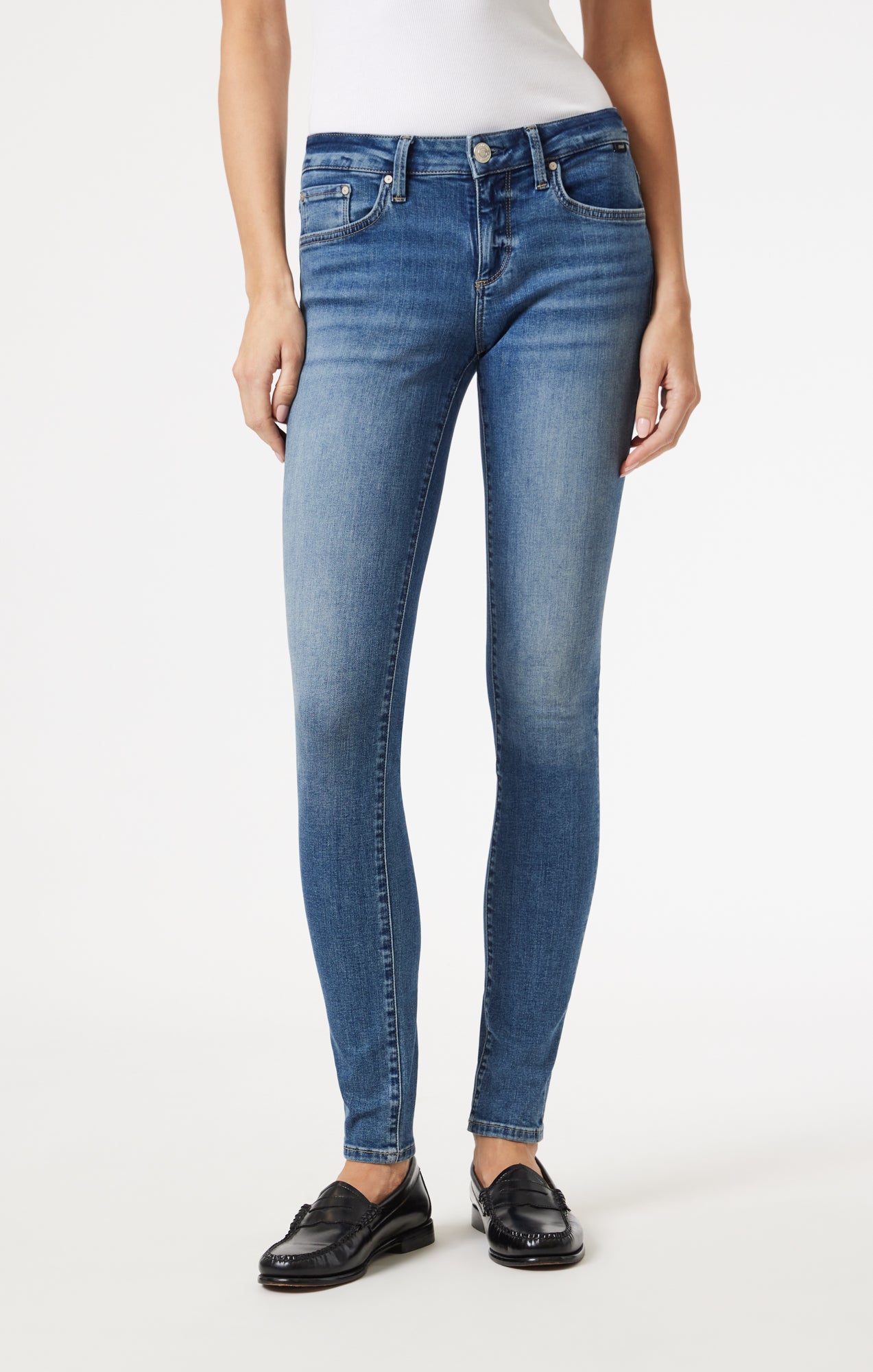 ALEXA SKINNY IN DARK BRUSHED TRIBECA - Mavi Jeans