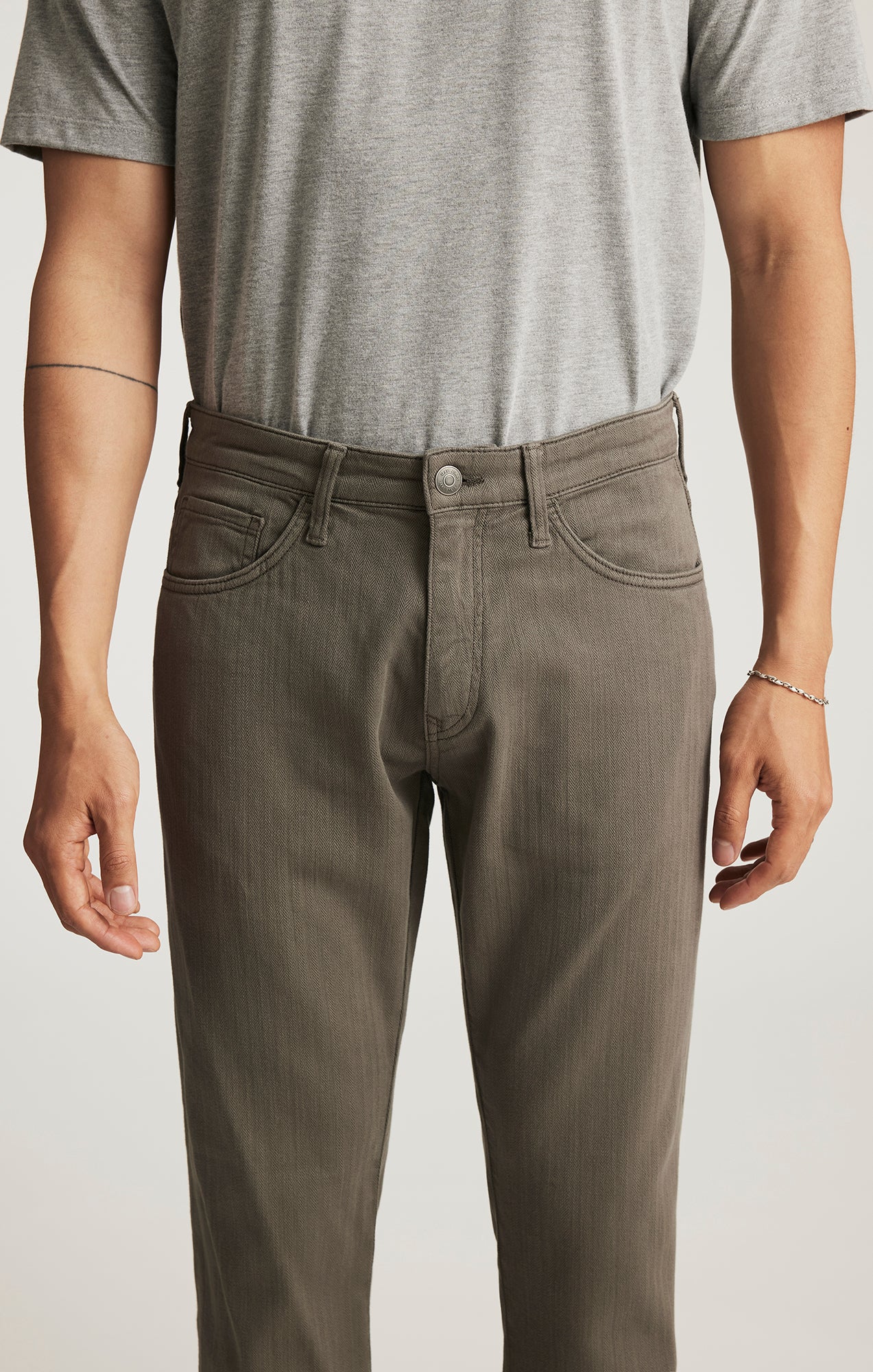 MARCUS SLIM STRAIGHT LEG IN SAGE HERRINGBONE - Mavi Jeans