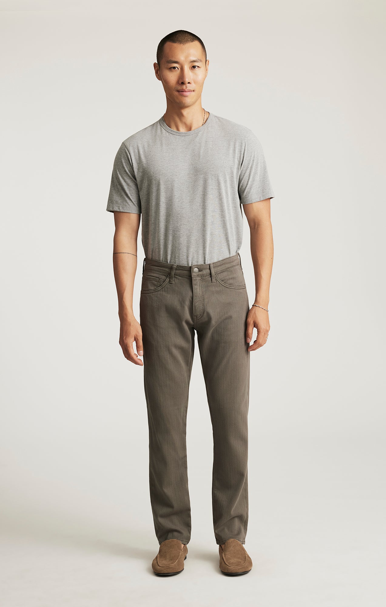 MARCUS SLIM STRAIGHT LEG IN SAGE HERRINGBONE - Mavi Jeans