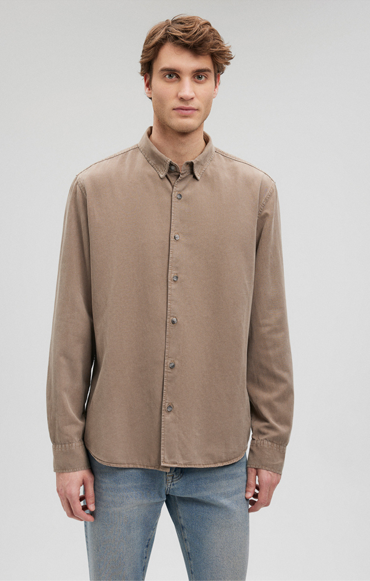 Mavi Men's Button Up-Long Sleeve Shirt In Pure Cashmere