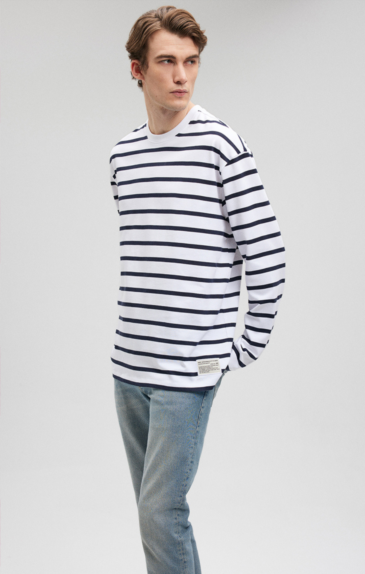 Mavi Men s Striped Long Sleeve T Shirt In Navy Blazer