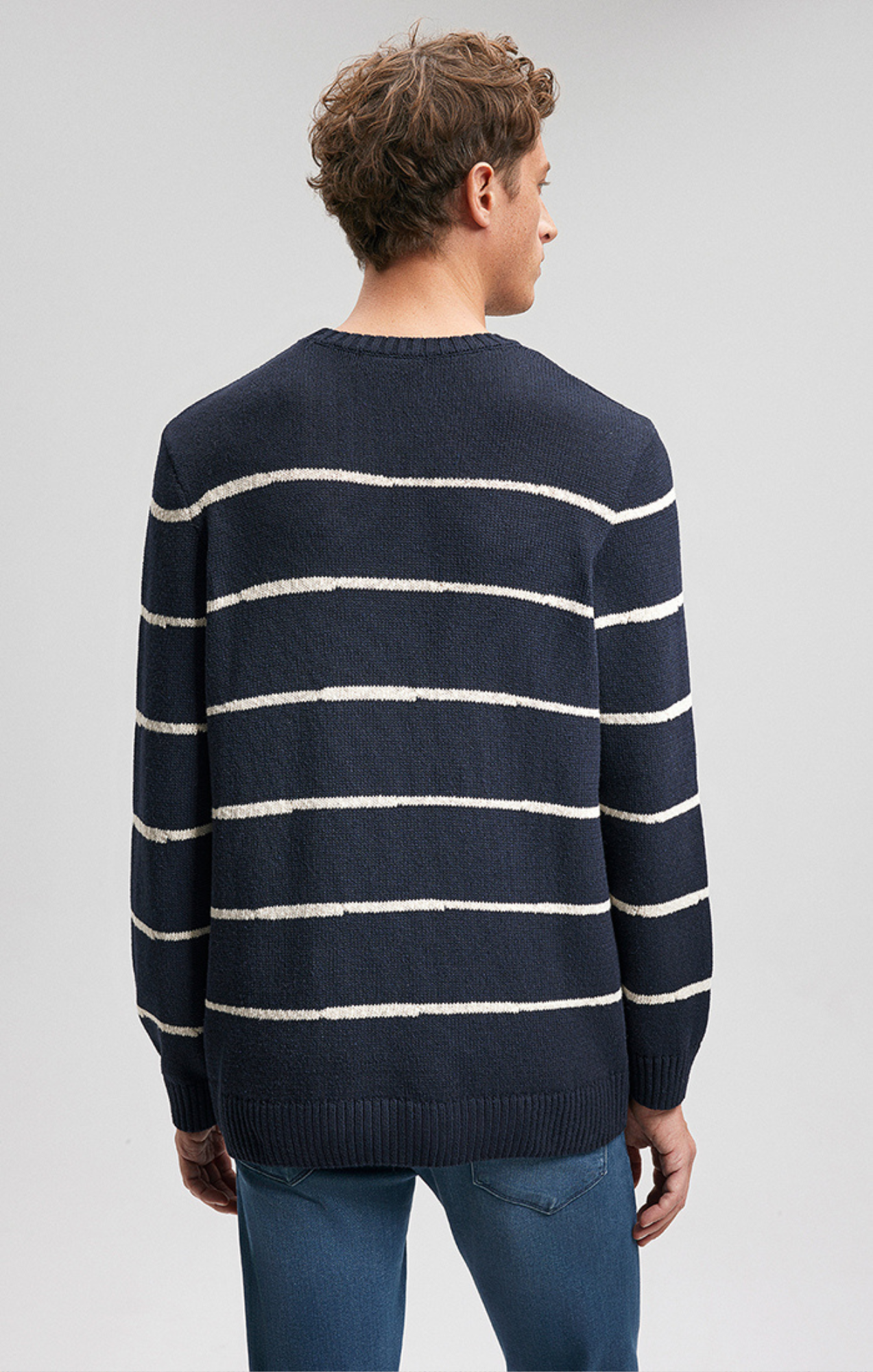 STRIPED SWEATER IN NAVY BLAZER - Mavi Jeans
