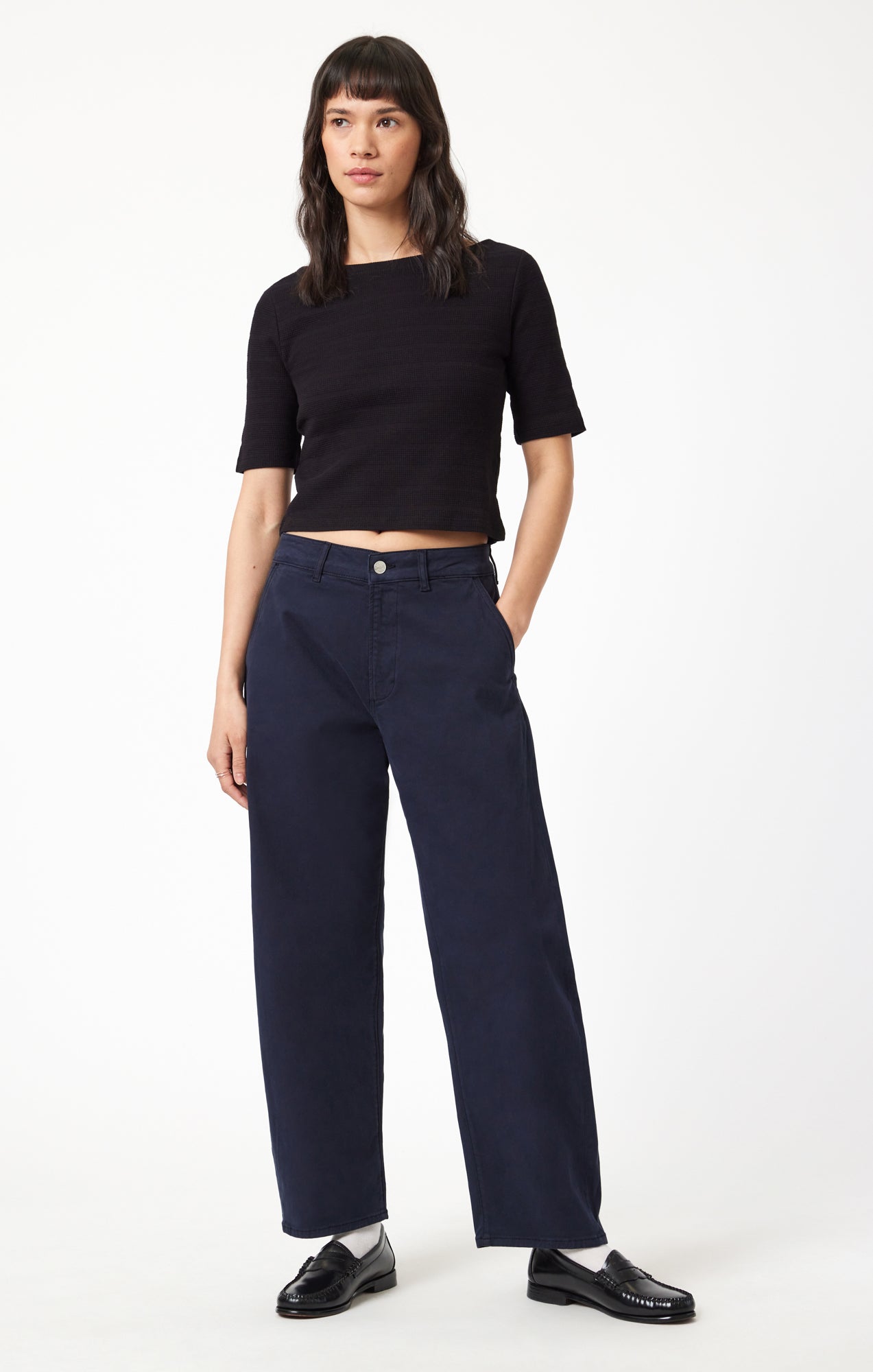 LENORA BARREL CHINO IN MIDNIGHT CASUAL TWILL - Mavi Jeans