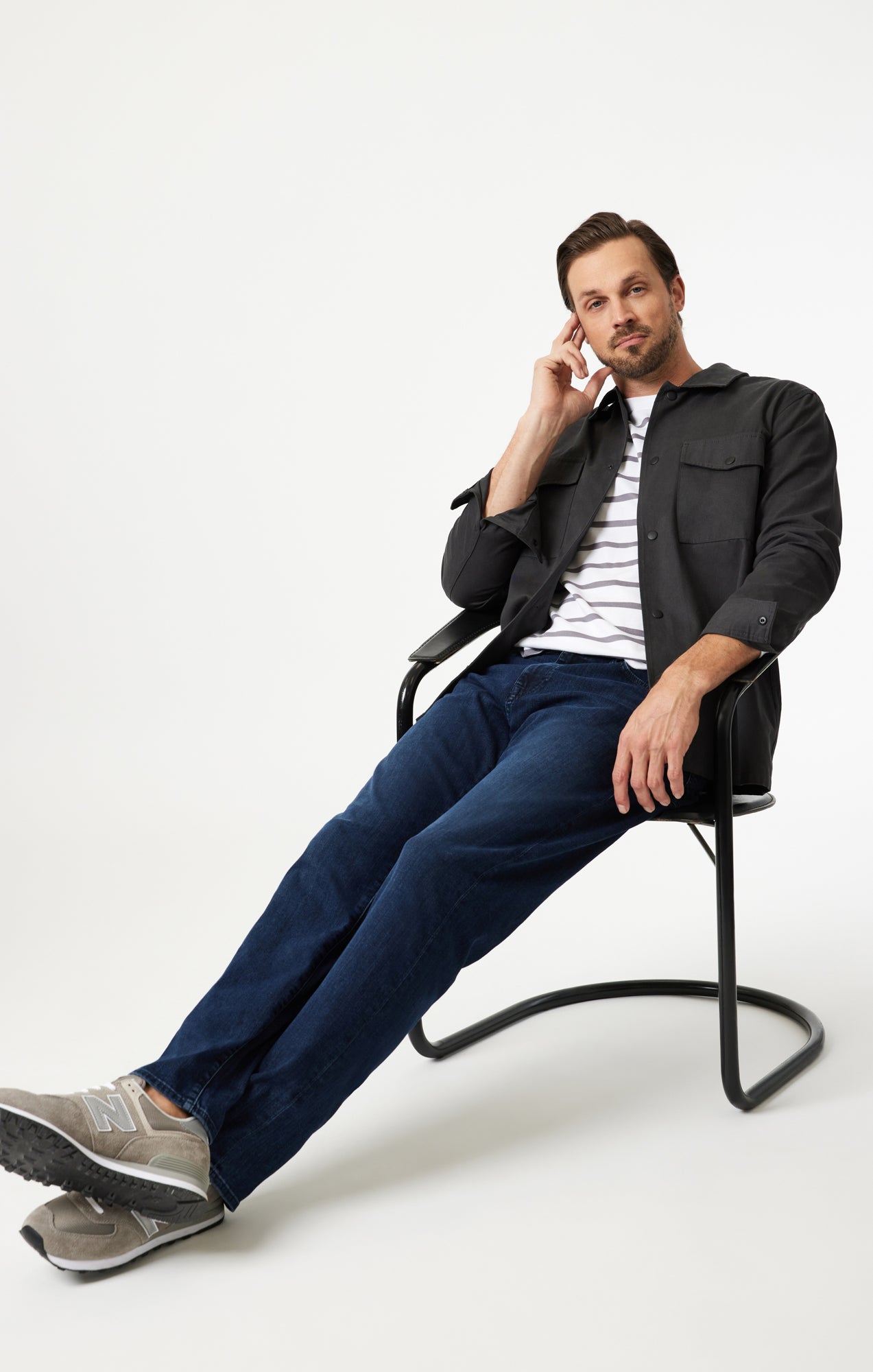 ZACH STRAIGHT LEG IN INK BRUSHED WILLIAMSBURG - Mavi Jeans