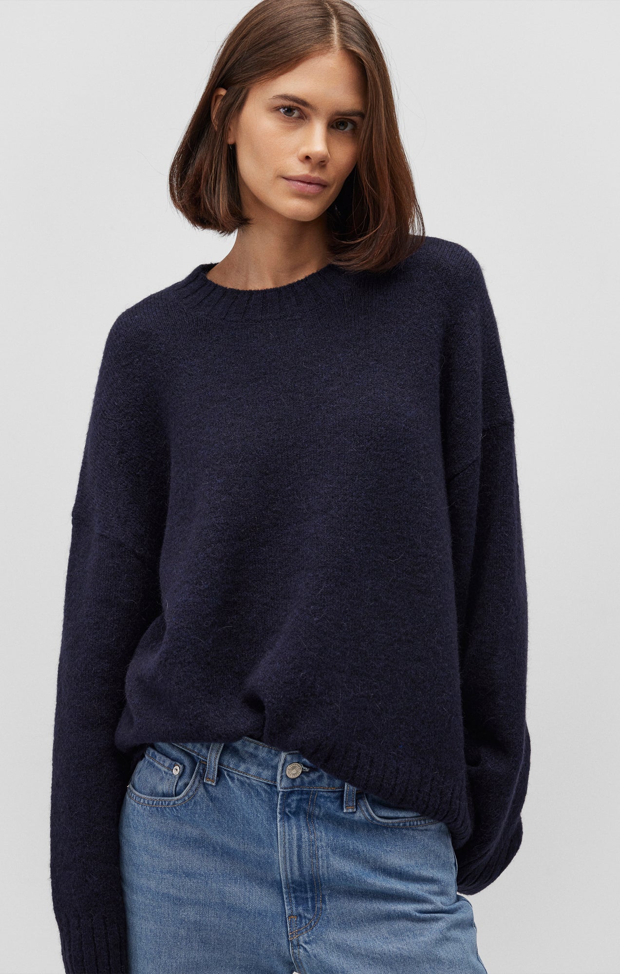 Blue fuzzy sweater best sale