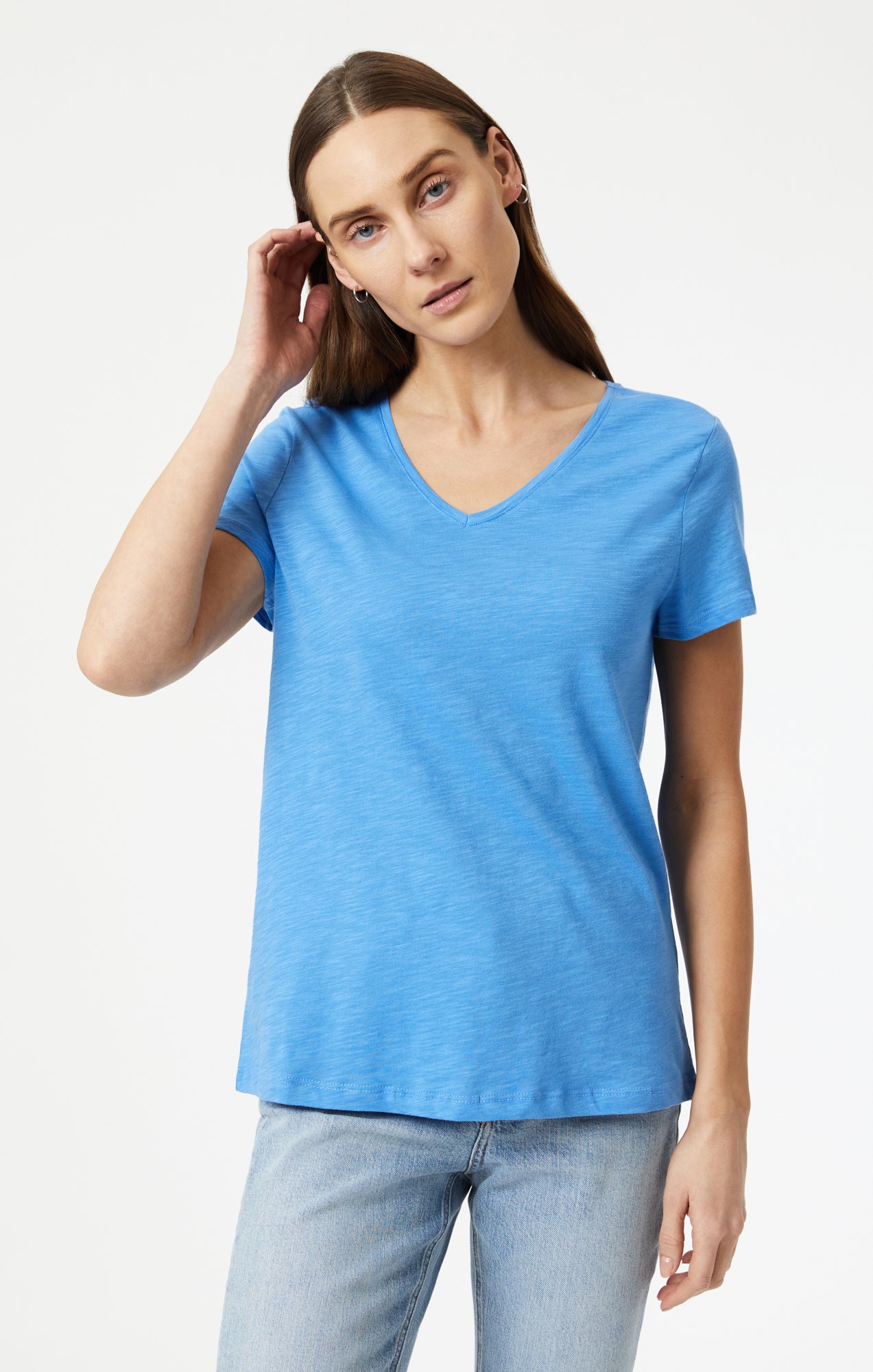 V-NECK T-SHIRT IN CAMPANULA - Mavi Jeans