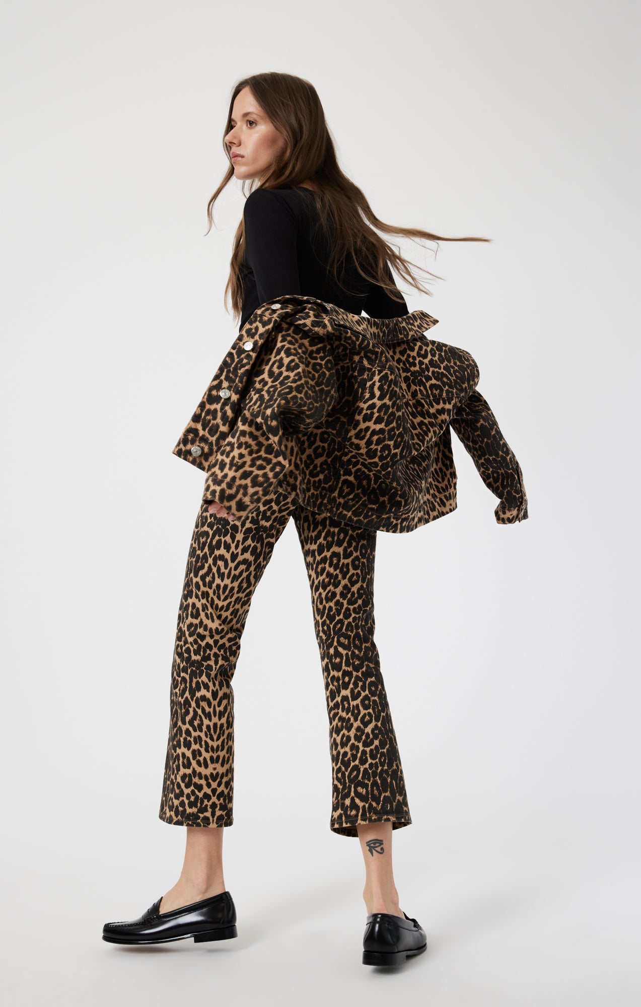 ANIKA CROP FLARE IN LEOPARD DENIM - Mavi Jeans