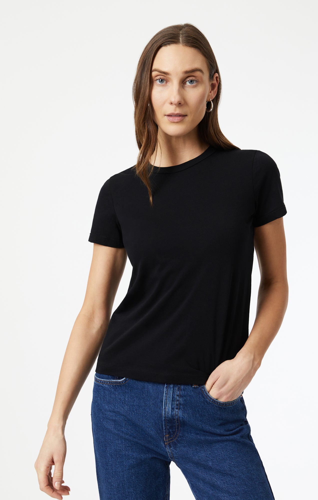 Mavi Women s Slim Crew Neck T Shirt In Black