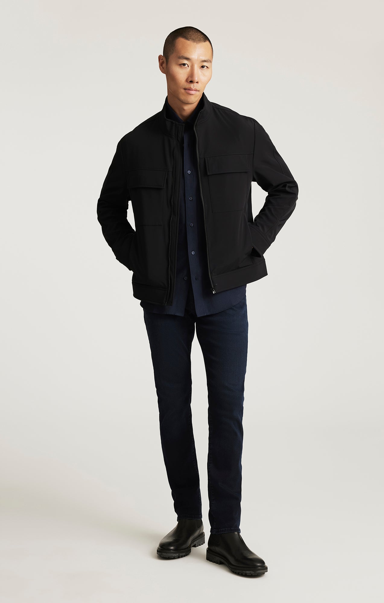 JAKE SLIM LEG IN INK BRUSHED SUPERMOVE - Mavi Jeans