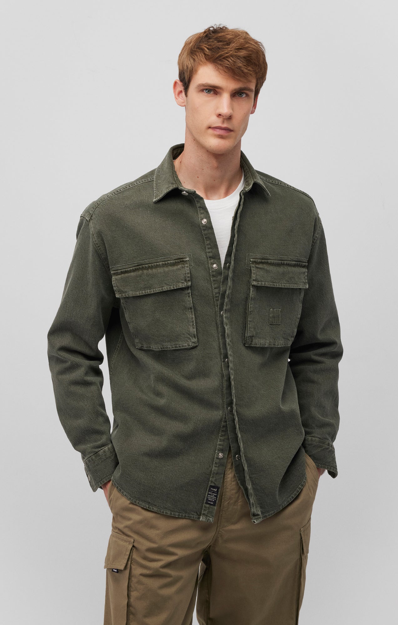 Mavi Men's Double Pocket Overshirt In Climbing Ivy