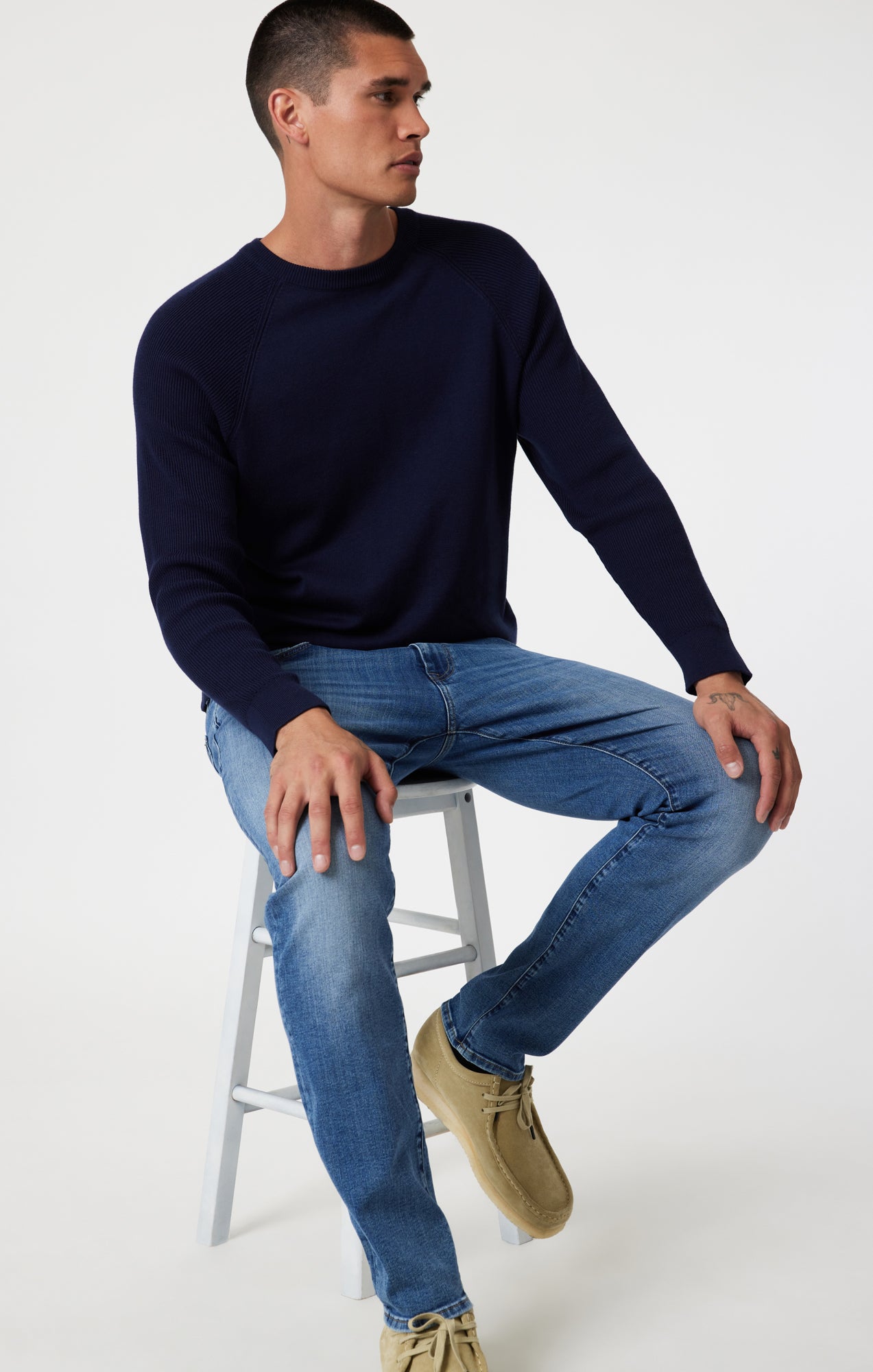 JAKE SLIM LEG IN MID BRUSHED NASHVILLE - Mavi Jeans