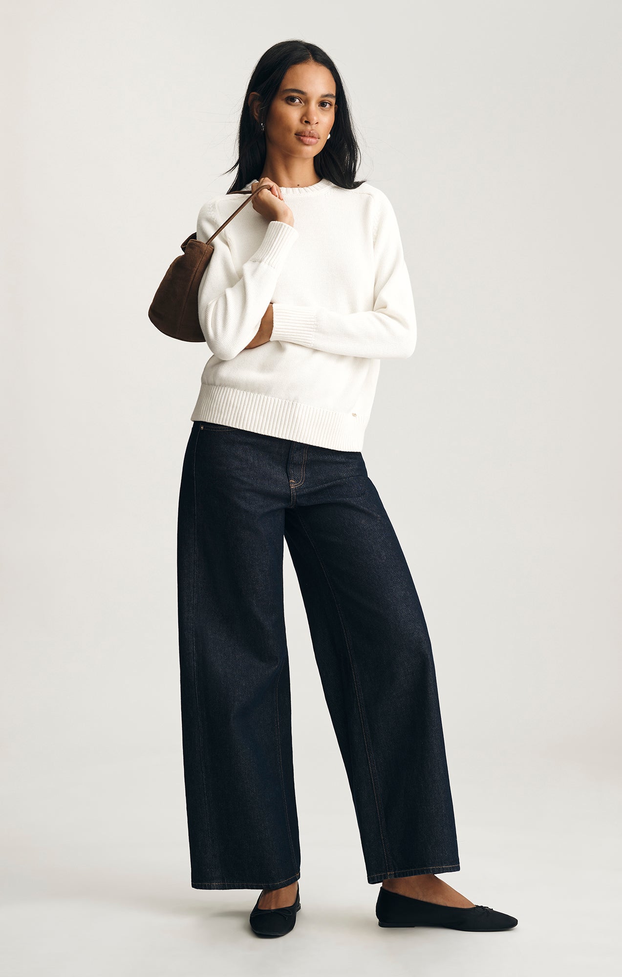 CREW NECK SWEATER IN ANTIQUE WHITE - Mavi Jeans