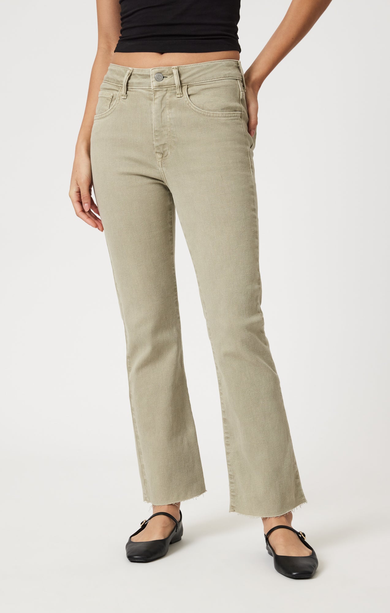 ANIKA CROPPED FLARE IN GREEN FLEX BLUE - Mavi Jeans