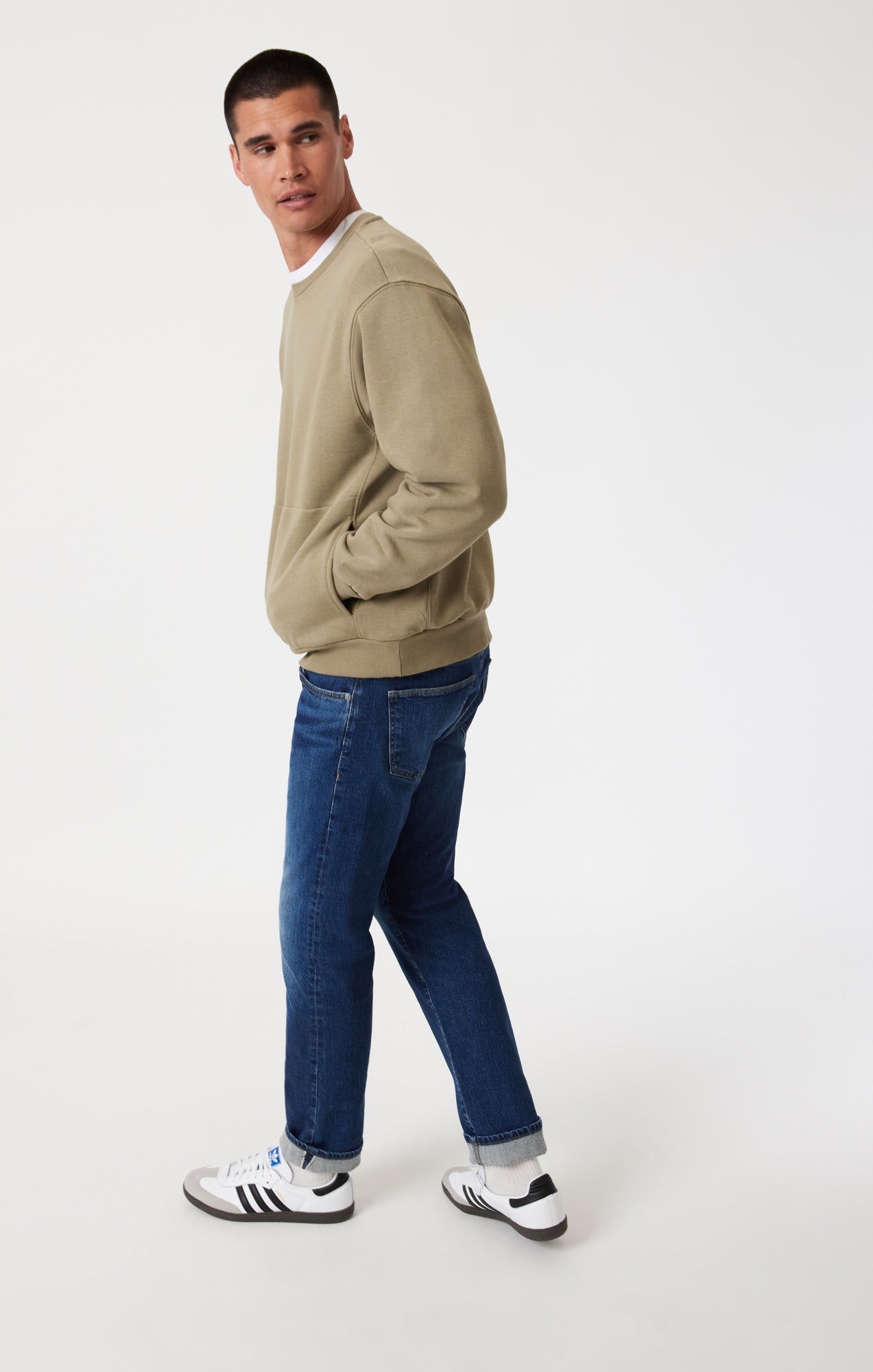 MARCUS SLIM STRAIGHT LEG IN MID BRUSHED SELVEDGE - Mavi Jeans