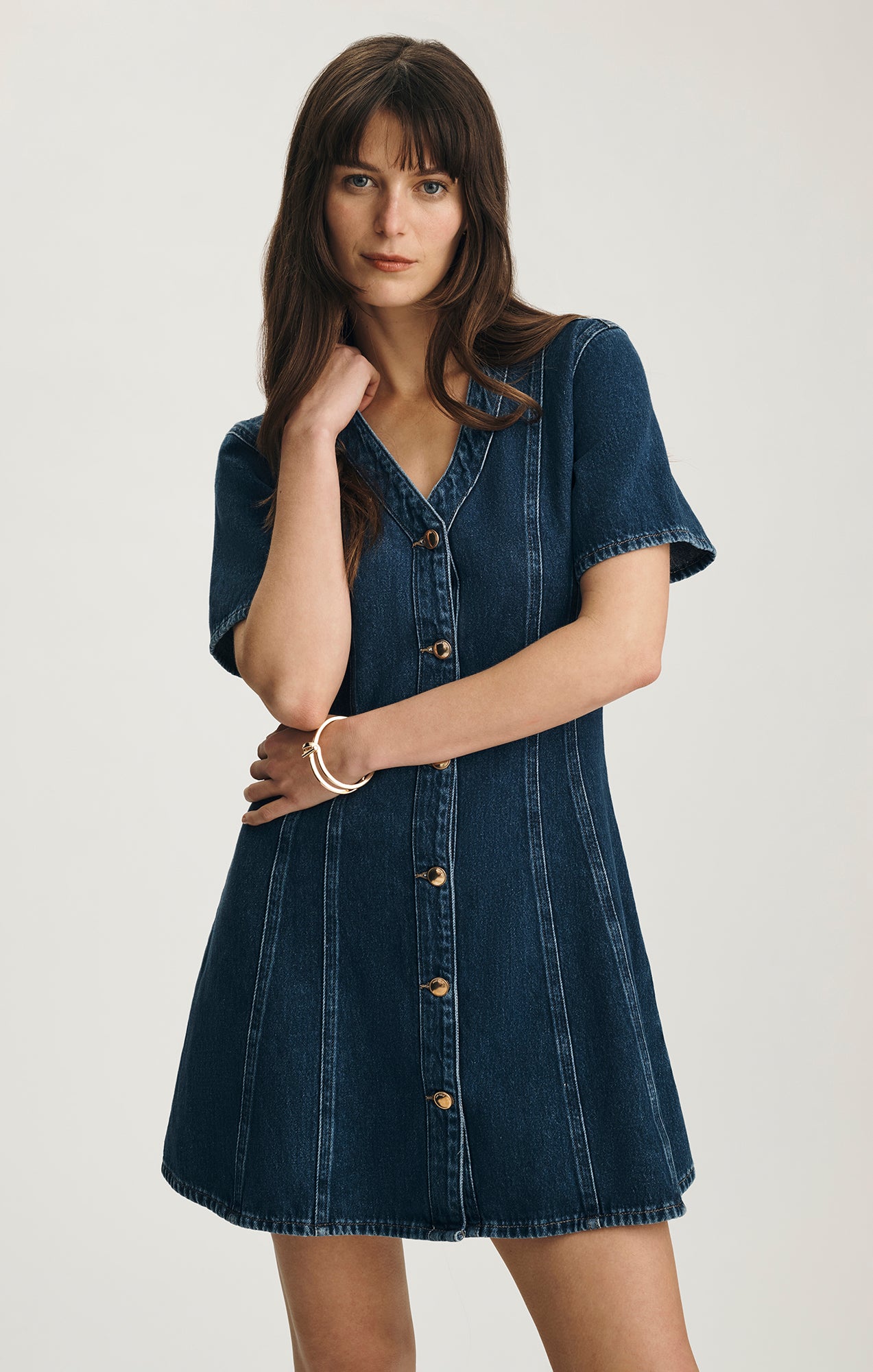 Mavi Women's Kristy Denim Dress In Dark Gold Premium – Mavi Canada