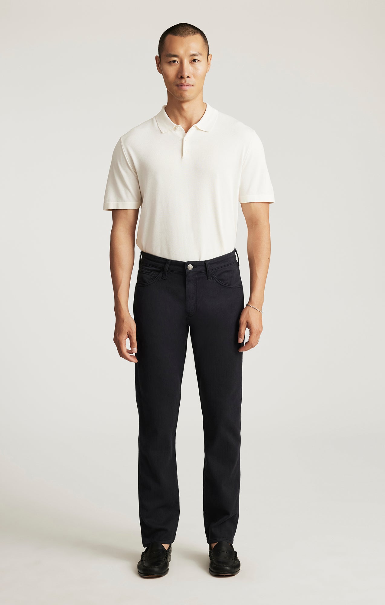 MARCUS SLIM STRAIGHT LEG IN NAVY HERRINGBONE - Mavi Jeans