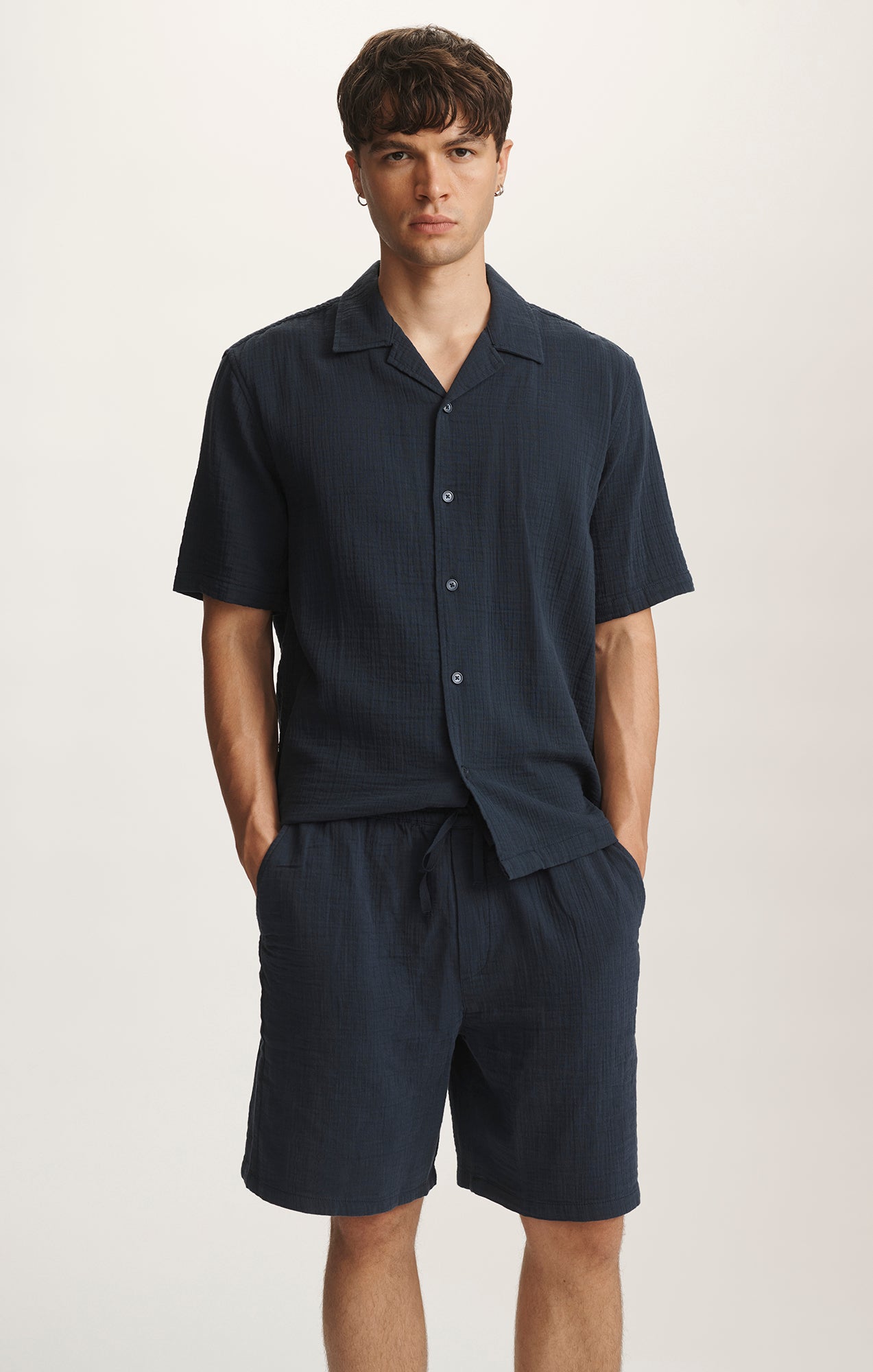 GAUZE SHORTS IN OUTER SPACE - Mavi Jeans