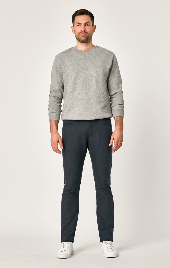 MARCUS SLIM STRAIGHT LEG PANTS IN NAVY FEATHER TWEED - Mavi Jeans