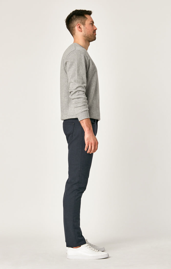 MARCUS SLIM STRAIGHT LEG PANTS IN NAVY FEATHER TWEED - Mavi Jeans