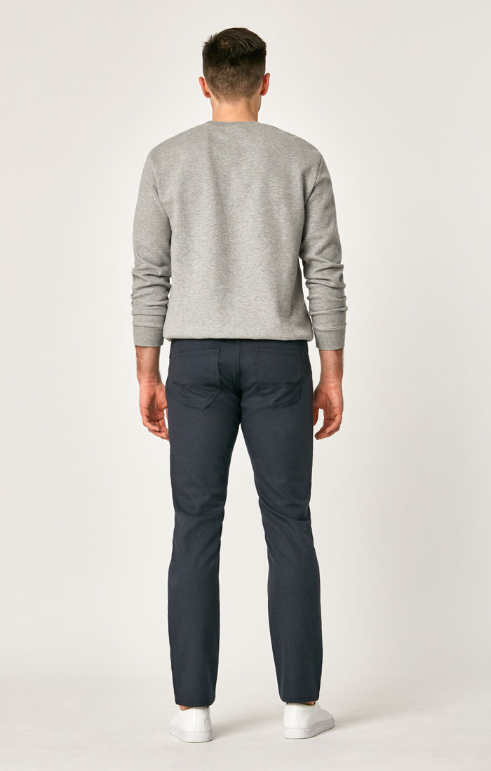 MARCUS SLIM STRAIGHT LEG PANTS IN NAVY FEATHER TWEED - Mavi Jeans