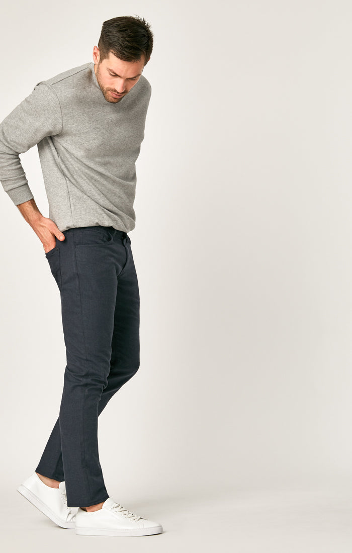 MARCUS SLIM STRAIGHT LEG PANTS IN NAVY FEATHER TWEED - Mavi Jeans