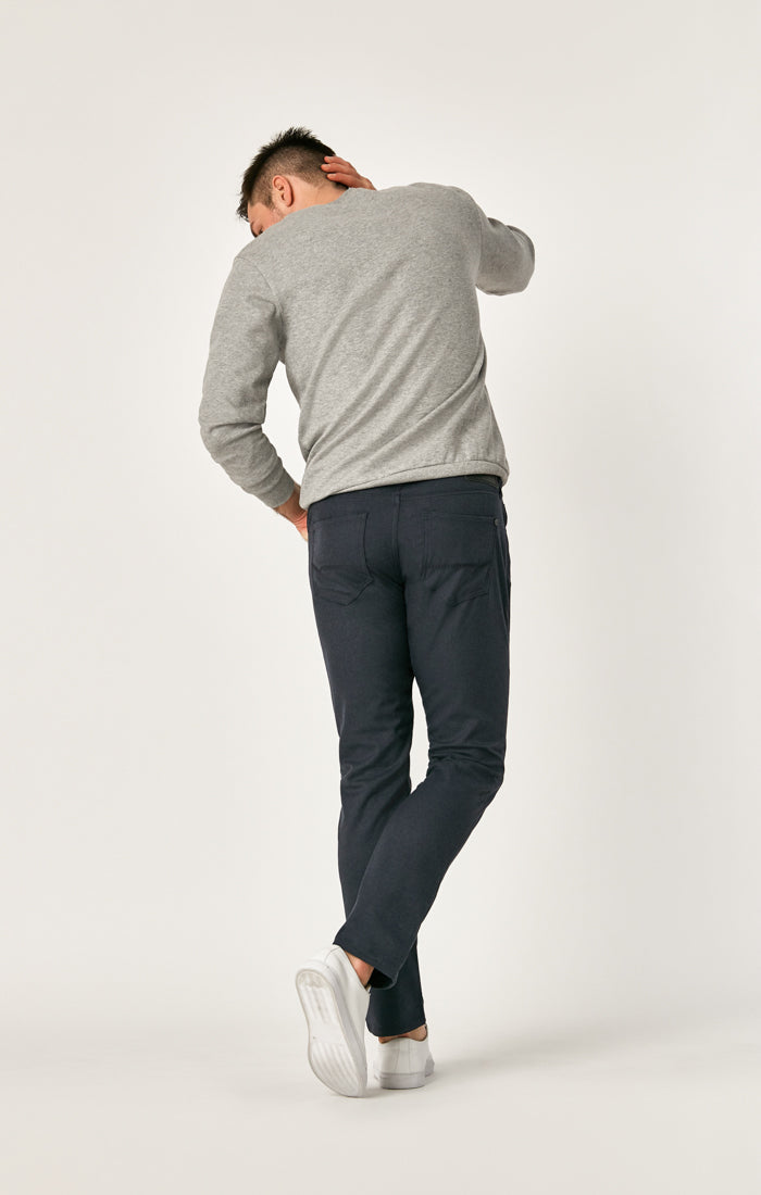 MARCUS SLIM STRAIGHT LEG PANTS IN NAVY FEATHER TWEED - Mavi Jeans