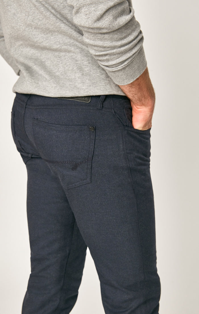 MARCUS SLIM STRAIGHT LEG PANTS IN NAVY FEATHER TWEED - Mavi Jeans