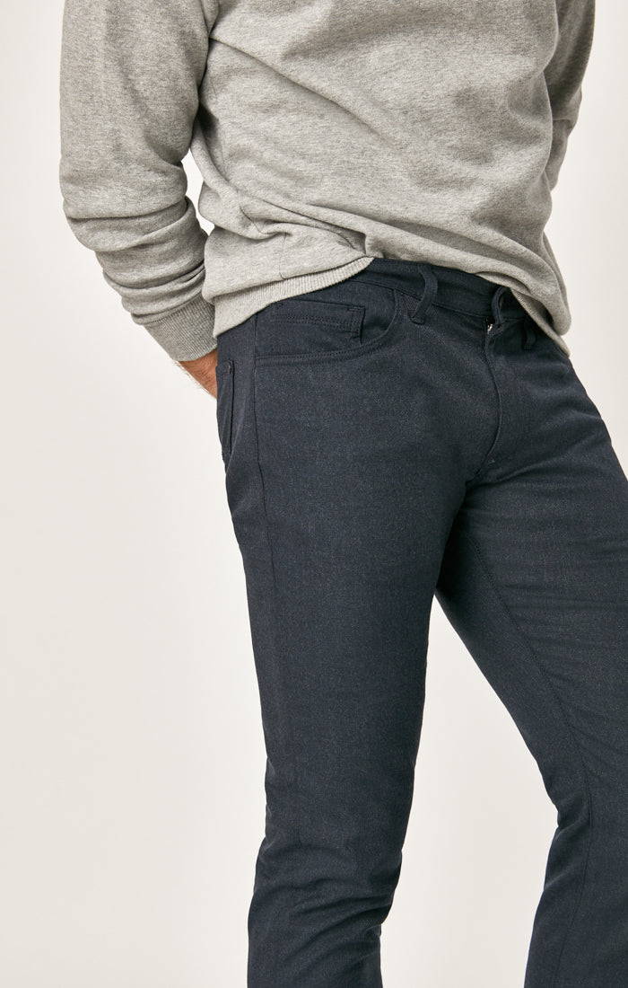 MARCUS SLIM STRAIGHT LEG PANTS IN NAVY FEATHER TWEED - Mavi Jeans