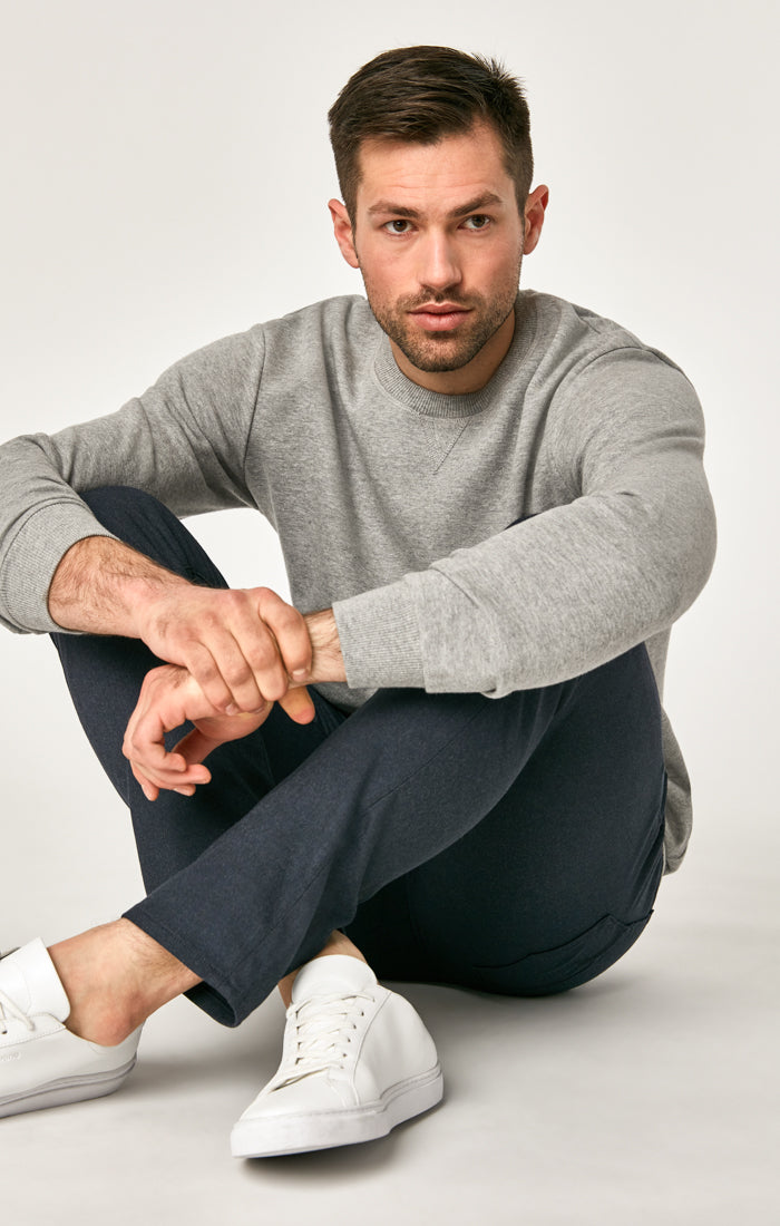 MARCUS SLIM STRAIGHT LEG PANTS IN NAVY FEATHER TWEED - Mavi Jeans