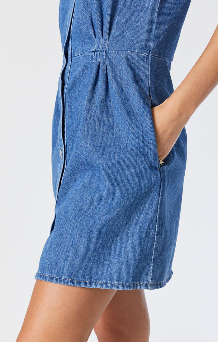 MERCY DENIM SHIRT DRESS IN MID SUMMER DENIM - Mavi Jeans