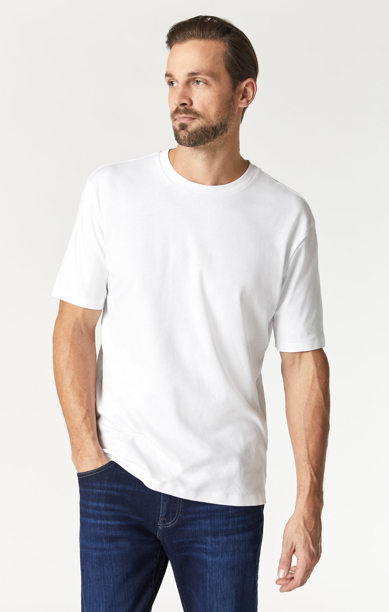 Mavi Men's Basic Crew Neck T-Shirt In White – Mavi Canada
