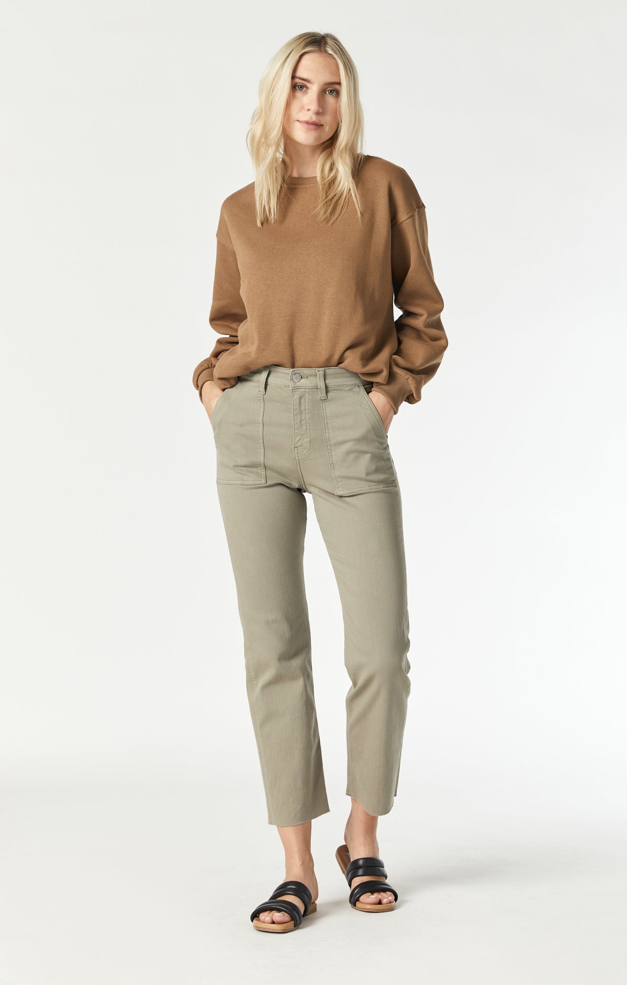 SHELIA FRONT POCKET STRAIGHT IN VETIVER TWILL - Mavi Jeans