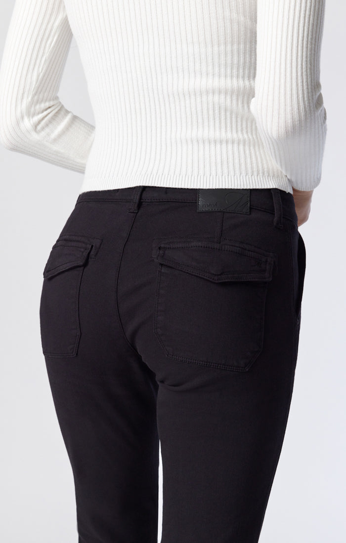 IVY SLIM CARGO PANTS IN BLACK TWILL - Mavi Jeans
