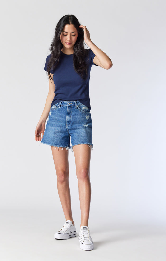 Fashion Women Short Jeans Short Pants for Women′ S Blue High