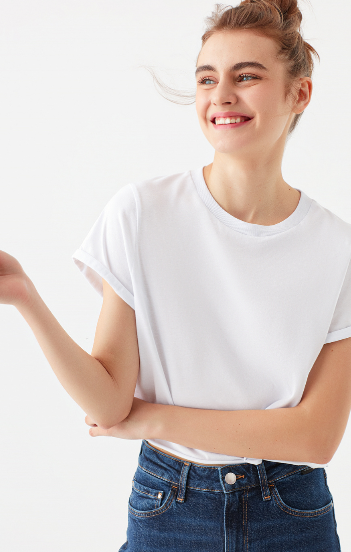 White short deals sleeve top womens