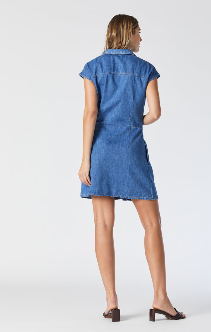 MERCY DENIM SHIRT DRESS IN MID SUMMER DENIM - Mavi Jeans