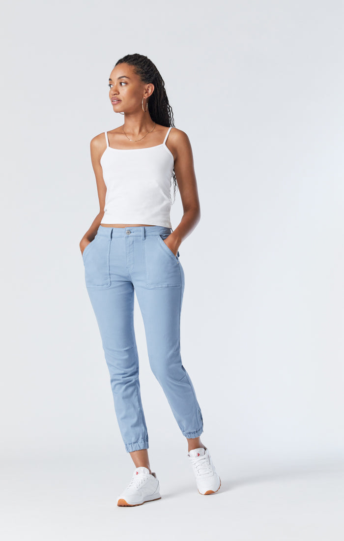 Mid-Rise Soft Pull-On Cargo Pants for Women