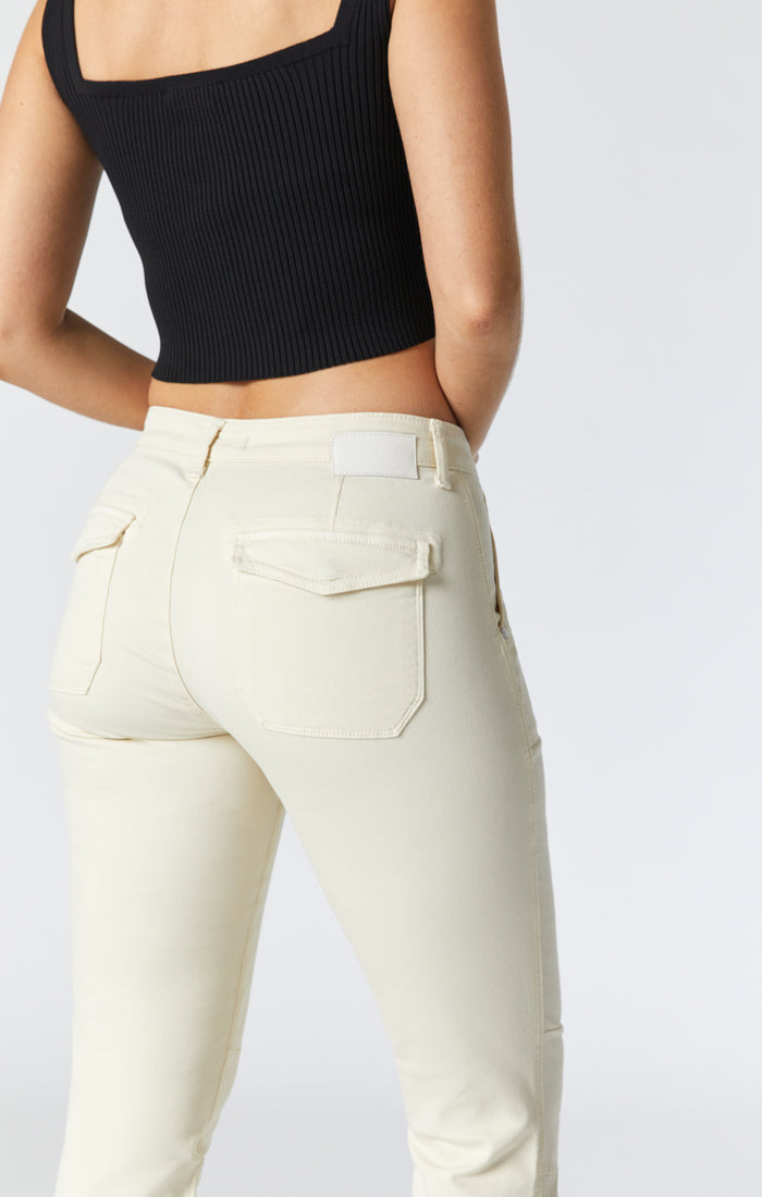 IVY SLIM CARGO PANTS IN ANTIQUE WHITE TWILL - Mavi Jeans